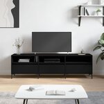 vidaXL Meuble TV noir 150x30x44 5 cm bois d'ingénierie