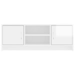 vidaXL Meuble TV blanc brillant 102x30x37 5 cm bois d'ingénierie