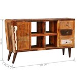 vidaXL Armoire avec 1 porte 4 étagères 3 tiroirs Bois massif récupéré