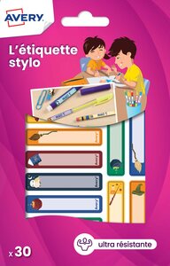 30 étiquettes stylos