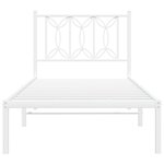 vidaXL Cadre de lit métal avec tête de lit blanc 90x200 cm