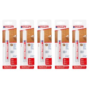 Marqueur pour Meuble 8900 Gris Pointe Ronde 1 5-2 mm x 5 EDDING
