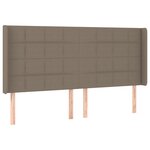 vidaXL Sommier à lattes de lit matelas et LED Taupe 180x200 cm Tissu