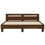 vidaXL Cadre de lit avec tête de lit et LED chêne marron 180x200 cm