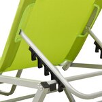 vidaXL Chaise longue aluminium et textilène vert