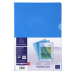 Sachet De 10 Pochettes Coin Pvc Lisse Haute Résistance 13/100e - A4 - Bleu - X 10 - Exacompta