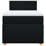 vidaXL Sommier à lattes de lit avec matelas Noir 90x190 cm Tissu
