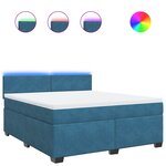 vidaXL Sommier à lattes de lit et matelas bleu 180x200 cm velours