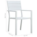 vidaXL Chaises de jardin 4 Pièces Blanc PEHD Aspect de bois