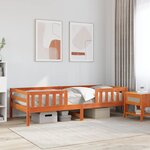 vidaXL Cadre de lit sans matelas cire marron 90x200 cm bois pin massif