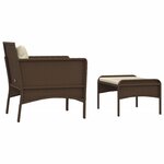 vidaXL Salon de jardin 2 Pièces avec coussins Marron Résine tressée