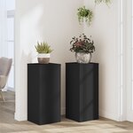 vidaXL Supports pour plantes 2 Pièces noir 30x30x70 cm bois d'ingénierie