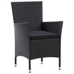 vidaXL Ensemble à manger d'extérieur 7 Pièces Résine tressée Noir