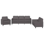 vidaXL Ensemble de canapés 3 Pièces avec coussins Gris Similicuir