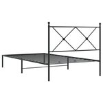 vidaXL Cadre de lit métal avec tête de lit noir 107x203 cm