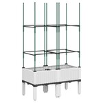 vidaXL Jardinière avec treillis blanc 80x40x142 5 cm PP