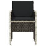 vidaXL Chaises de jardin avec coussins lot de 4 gris clair poly rotin