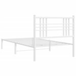 vidaXL Cadre de lit métal avec tête de lit blanc 107x203 cm
