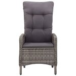 vidaXL Mobilier de bistro de jardin 5 Pièces Résine tressée Gris