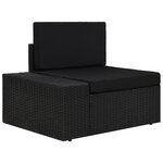 vidaXL Salon de jardin 5 Pièces Résine tressée Noir