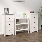 vidaXL Buffets 2 Pièces blanc 40x35x80 cm bois massif de pin