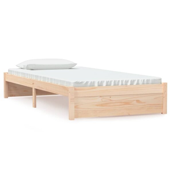 vidaXL Cadre de lit Blanc Bois massif 100x200 cm
