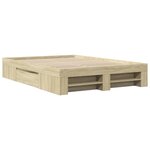 vidaXL Cadre de lit chêne sonoma 135x190 cm bois d'ingénierie