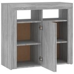 vidaXL Buffet avec lumières LED sonoma gris 80x35x75 cm