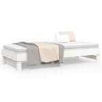 vidaXL Lit coulissant Blanc 2x(90x200) cm Bois de pin massif