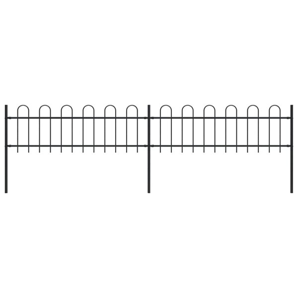 vidaXL Clôture de jardin avec dessus en cerceau Acier 3 4 x 0 6 m Noir