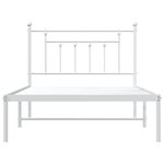 vidaXL Cadre de lit métal avec tête de lit blanc 107x203 cm