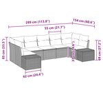 vidaXL Ensemble de canapé de jardin de 7 pièces avec coussins en poly rattan beige