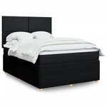 vidaXL Sommier à lattes de lit avec matelas Noir 160x200 cm Tissu