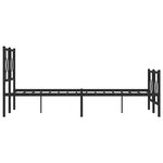 vidaXL Cadre de lit métal avec tête de lit/pied de lit noir 140x190 cm