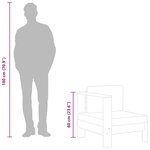 vidaXL Canapé central avec 1 accoudoir Blanc crème Bois d'acacia