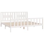 vidaXL Cadre de lit et tête de lit blanc bois de pin massif 200x200 cm