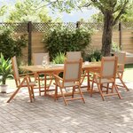 vidaXL Ensemble à manger de jardin 7Pièces bois d'acacia solide textilène