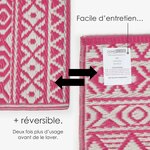 Tapis extérieur terrasse réversible - Tapis de jardin imperméable et résistant UV - Tia - Rose - 150x240 cm - HOMESCAPES