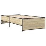 vidaXL Cadre de lit chêne sonoma 100x200 cm bois d'ingénierie et métal