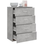 vidaXL Buffet gris béton 60x31x84 cm bois d'ingénierie