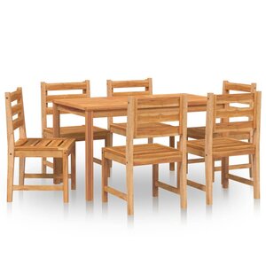 vidaXL Ensemble à manger de jardin 7 Pièces Bois de teck solide