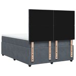 vidaXL Sommier à lattes de lit et matelas Gris foncé 160x200cm Velours