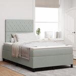 Lit à ressort vidaXL avec matelas Velours gris clair petit double