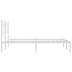 vidaXL Cadre de lit métal avec tête de lit blanc 135x190 cm