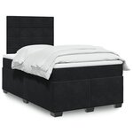 vidaXL Sommier à lattes de lit avec matelas noir 120x190 cm velours