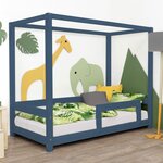 Lit cabane enfant BUNKY 120 x 200 bleu marine