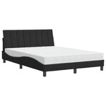 vidaXL Lit avec matelas noir 120x200 cm velours