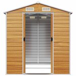 vidaXL Abri de jardin marron clair 191x215x198 cm acier galvanisé
