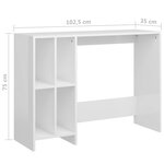 Bureau table poste de travail meuble d'ordinateur informatique étude d'ordinateur portable brillant bois d'ingénierie blanc 02_0023757