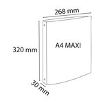 Classeur 4 Anneaux 20mm Polypropylène Opak Rigide 10/10e - A4 Maxi. - Couleurs Assorties - X 15 - Exacompta